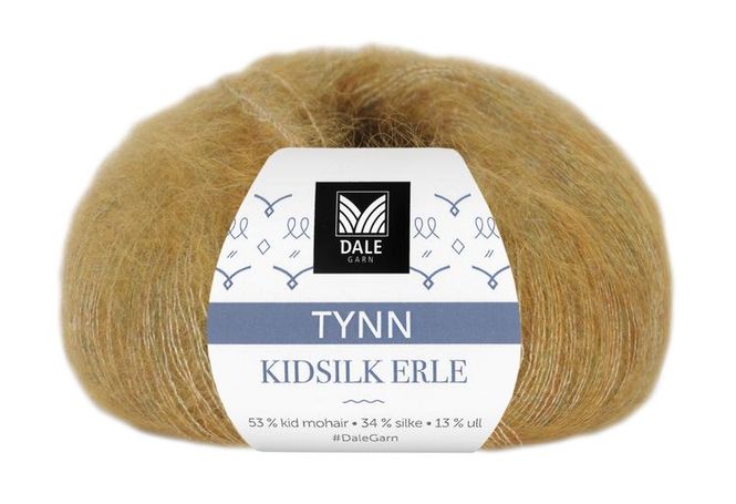 Hovedbilde Tynn Kidsilk Erle - Gul melert 4015