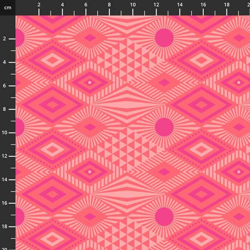Tula Pink - Daydreamer - Dragonfruit - geometrisk