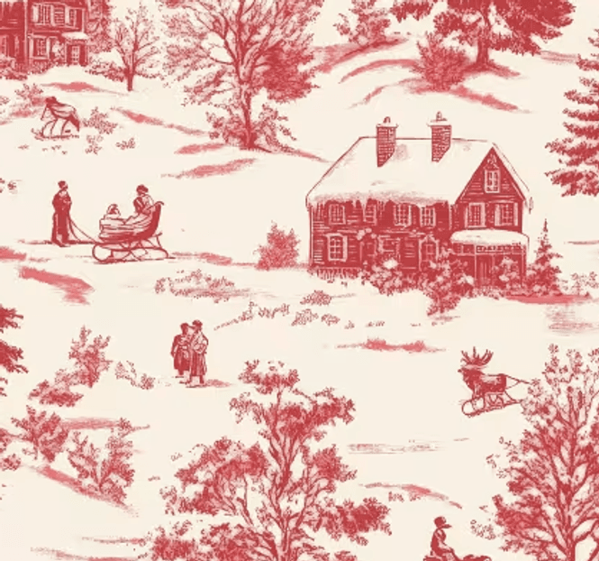 Hovedbilde Ecru/Red Winter Scene 8 Inch