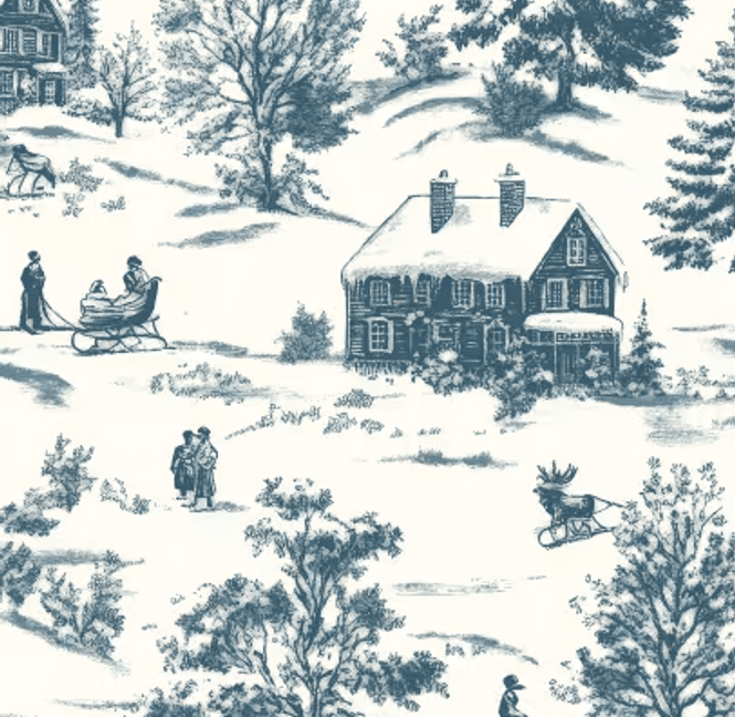 Hovedbilde Ecru/Navy Winter Scene 8 Inch